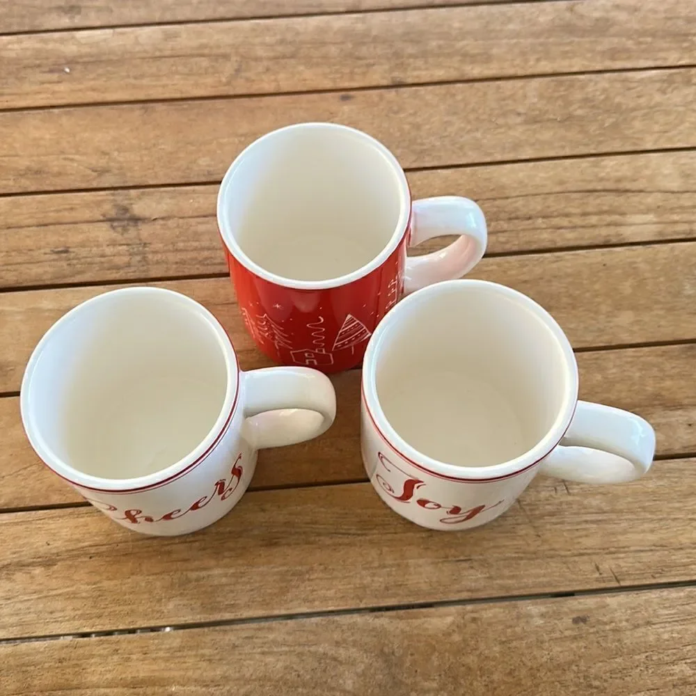 Sur La Table Holiday Christmas Mugs Set (3)
